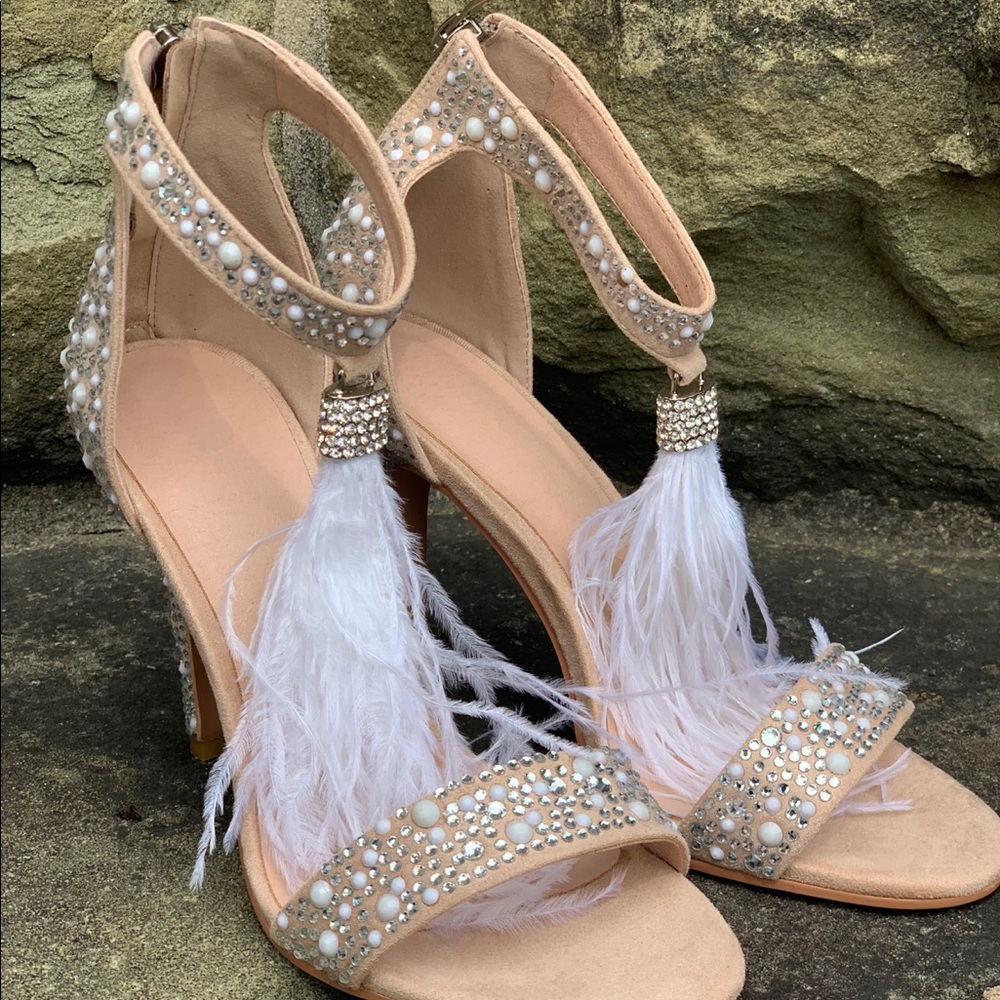 NWT Tassels Rhinestone Heeled Stilettos